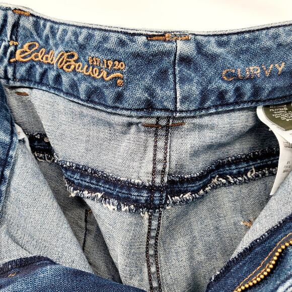 Eddie Bauer Blue Curvy Cropped Jeans Cotton Spandex Blend Women's Plus Size 20 - Picture 6 of 9